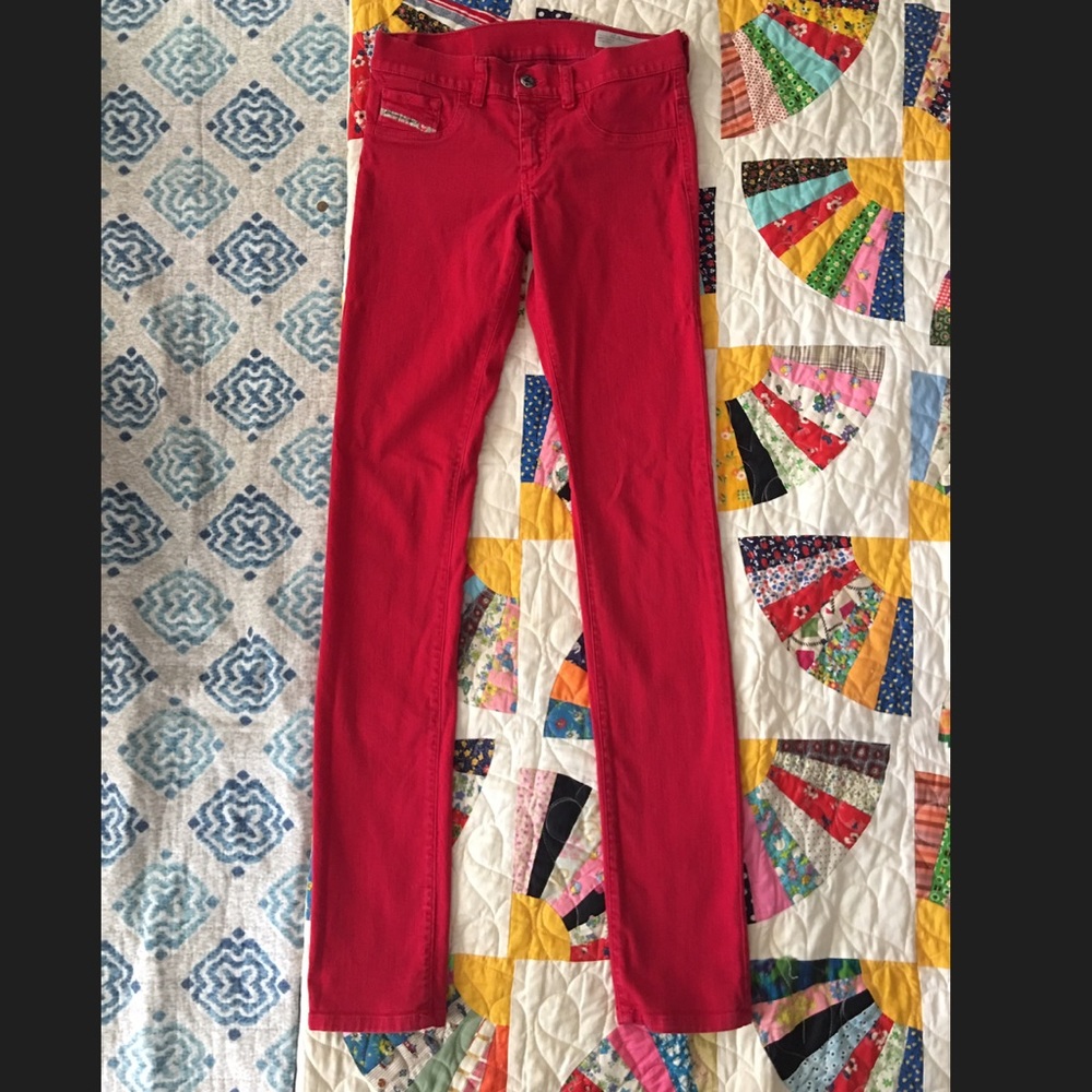 Red Diesel Skinny Jeans